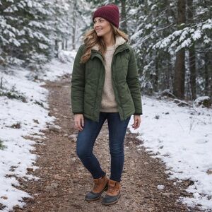 Lands' End Dakota Waterproof Insulated Duck Lace-Up Boots Hazelnut Tan Sz 8 NWT